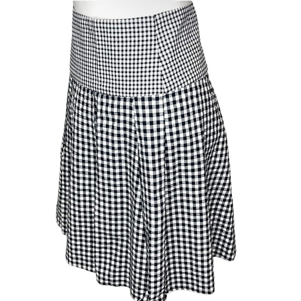 Michael Kors Gingham Skirt Navy White - Picture 3 of 6